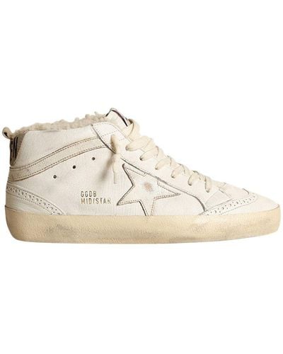 Golden Goose Mid Star Classic Sneakers - Natural