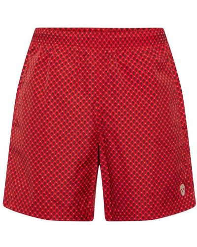 Alexander McQueen Dots Skull Swim Shorts - Red