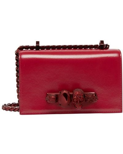 Alexander McQueen Mini Jeweled Satchel Bag - Red
