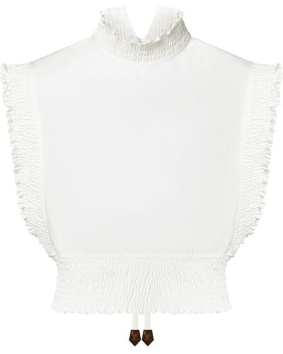 Louis Vuitton Top mit gekräuseltem Besatz - Weiß