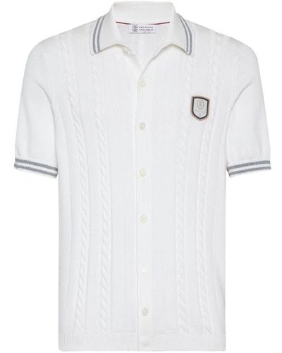 Brunello Cucinelli Shirt With Tennis Badge - White