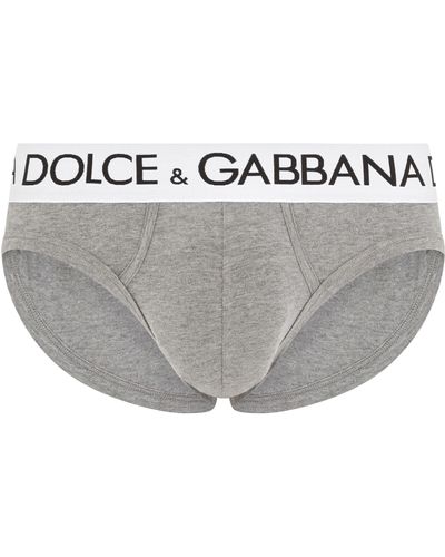 Dolce & Gabbana Slip aus Zwei-Wege-Stretchbaumwolle - Grau