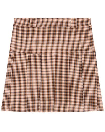 Claudie Pierlot Short Check Skirt - Brown
