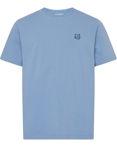 Maison Kitsuné Kurzärmeliges T-Shirt mit Logo Bold Fox Head - Blau