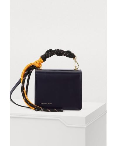 Dries Van Noten Mini Crossbody Bag With A Cord Strap - Blue