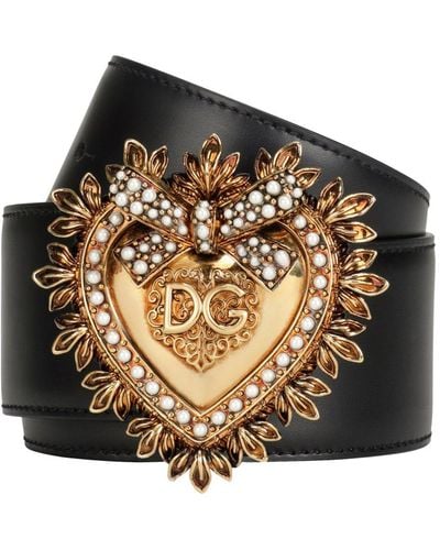 Dolce & Gabbana Devotion Belt In Lux Leather - Metallic