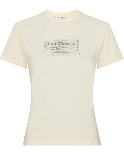 Acne Studios Kurzarm-T-Shirt mit Print - Weiß