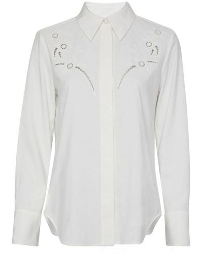 Chloé Classic Shirt With English Embroidery - White