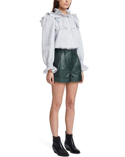 Isabel Marant Abot High-rise Leather Shorts - Green