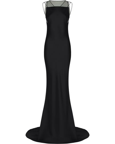 Maison Margiela Kleid aus Satin in gehämmerter Optik - Schwarz