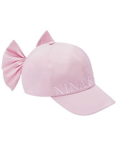 Nina Ricci Taffeta Bow Baseball Cap - Pink