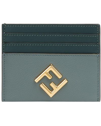 Fendi Ff Diamonds Card Case - Blue