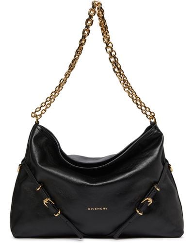 Givenchy Mittelgroße Tasche Voyou Chain aus Leder - Schwarz