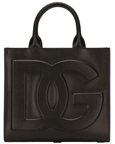 Dolce & Gabbana Small Calfskin Dg Daily Shopper - Black