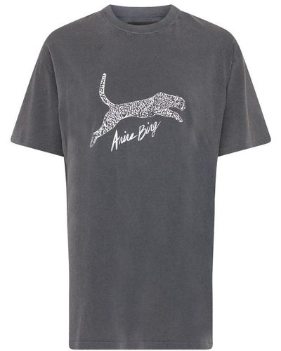 Anine Bing Walker T-Shirt Printed Leopard - Gray