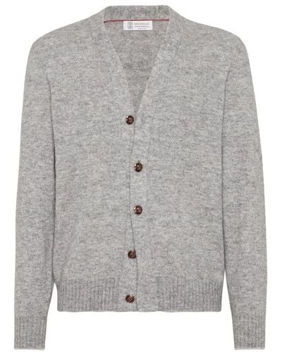 Brunello Cucinelli Cardigan With Metal Buttons - Grey