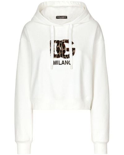 Dolce & Gabbana Jersey Hoodie With Patch - White