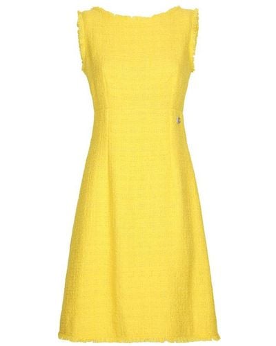 Dolce & Gabbana Raschel Tweed Calf-Length Dress - Yellow