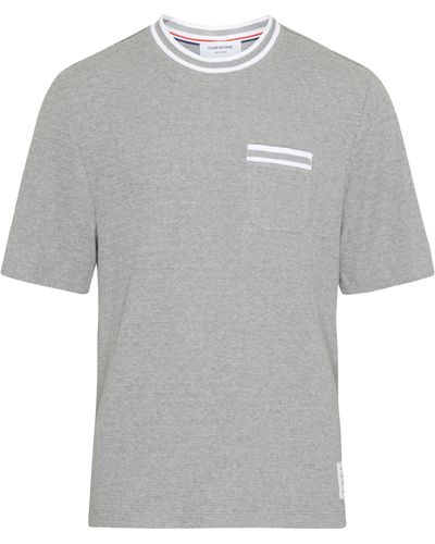 Thom Browne Kurzarm-T-Shirt aus Baumwolle - Grau
