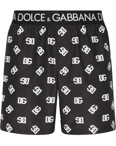 Dolce & Gabbana Halblange Badeshorts - Schwarz