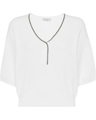 Brunello Cucinelli Cotton Sweater - White