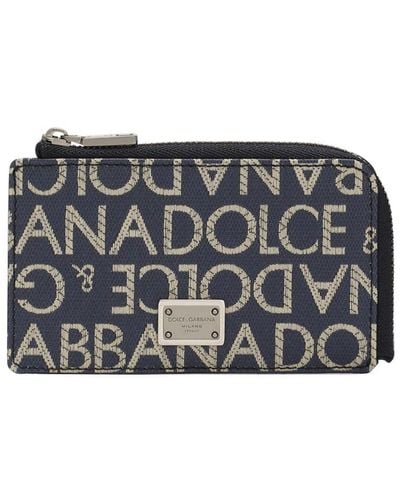 Dolce & Gabbana Coated Jacquard Card Holder - Metallic