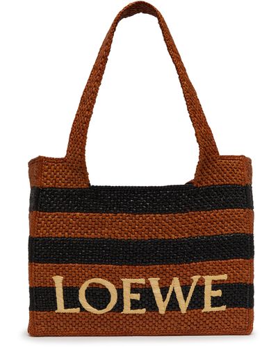 Loewe Mittelgroße Tote Bag Font Stripes - Braun