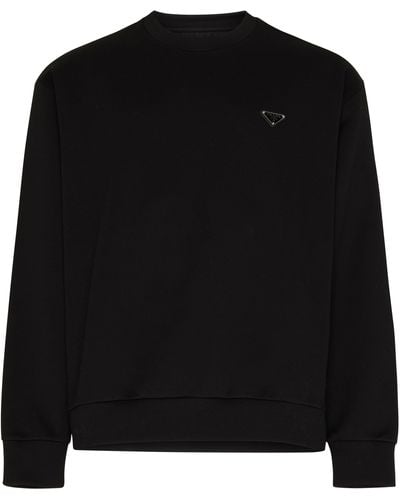 Prada Sweatshirt aus technischem Baumwollgewebe - Schwarz