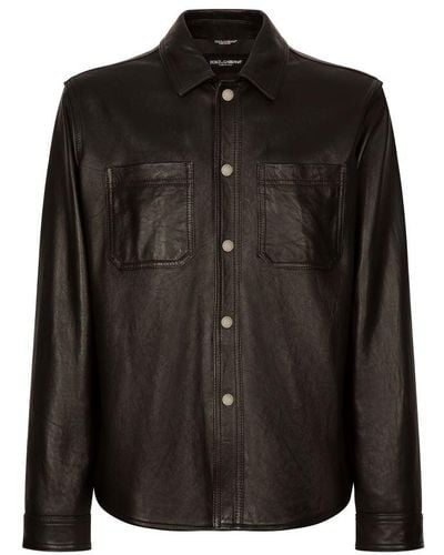 Dolce & Gabbana Leather Shirt - Black