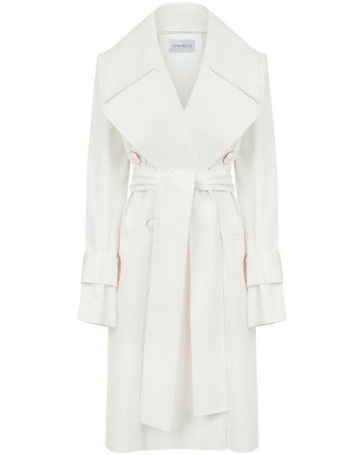 Nina Ricci Linen Trench Coat - White