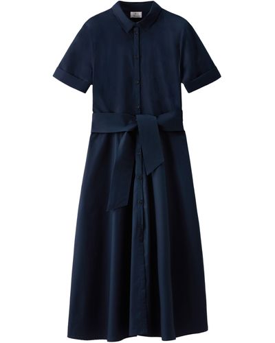 Woolrich Hemdkleid aus reinem Baumwoll-Popeline - Blau