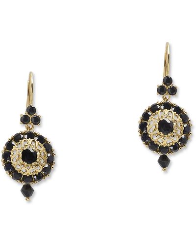 Dolce & Gabbana Ohrringe mit Hakenverschluss und schwarzen Saphiren - Mettallic