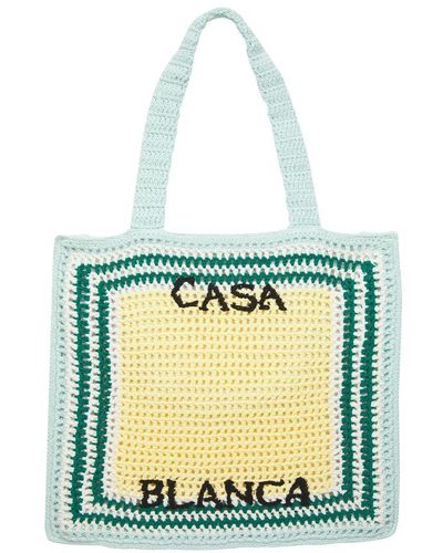 Casablancabrand Crocheted Cotton Bag - Blue