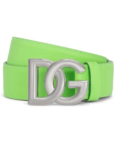 Dolce & Gabbana Gürtel aus Kalbsleder mit DG-Logo - Grün
