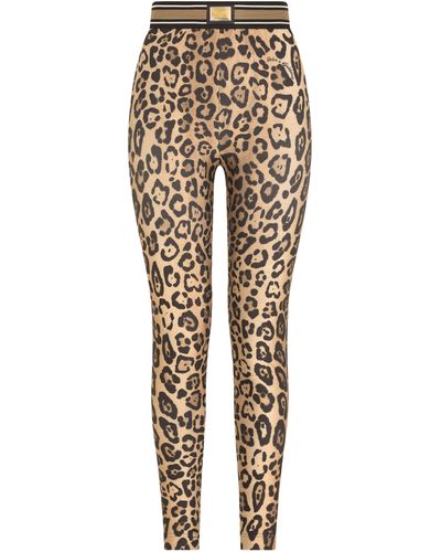 Dolce & Gabbana Leggings aus Spandex/Jersey mit Leopardenprint - Mettallic