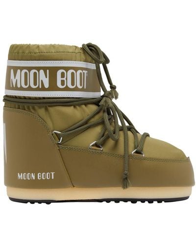 Moon Boot Icon Low Lace-up Shell Boots - Green