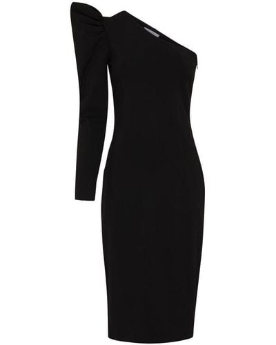 Max Mara Falda One Shoulder Midi Dress - Black