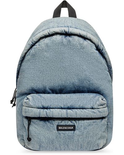 Balenciaga Explorer-Rucksack aus Puff-Denim - Grau