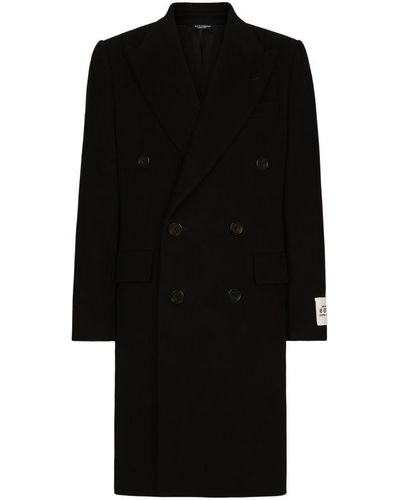Dolce & Gabbana Double-breasted Wool Coat - Black