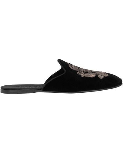 Dolce & Gabbana Velvet Slipper - Black