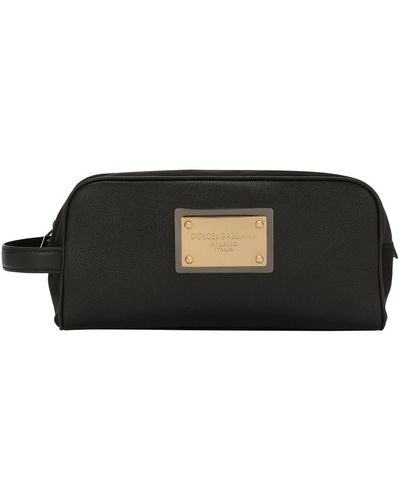 Dolce & Gabbana Nylon And Calfskin Toiletry Bag - Black