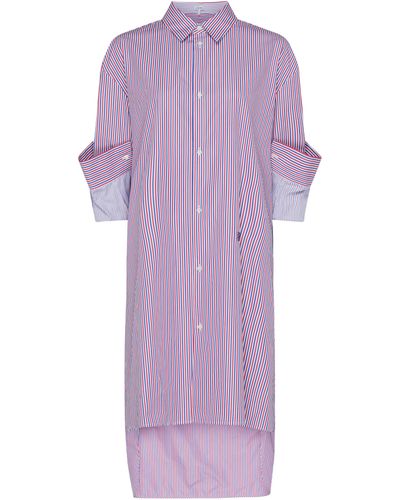 Loewe Robe chemise à rayures turn up - Violet