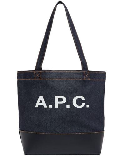 A.P.C. Axel Small Tote Bag - Blue