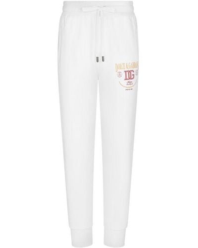 Dolce & Gabbana Jersey jogging Trousers With Patch - White