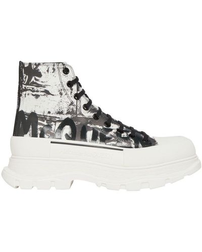 Alexander McQueen High Boots Tread Slick - White