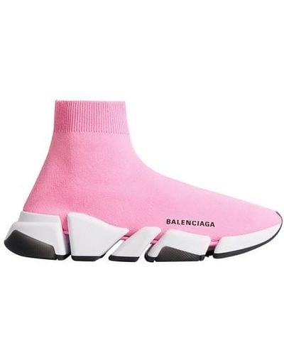 Balenciaga Sneaker Speed 2.0 Clear Sole en maille recyclée - Rose