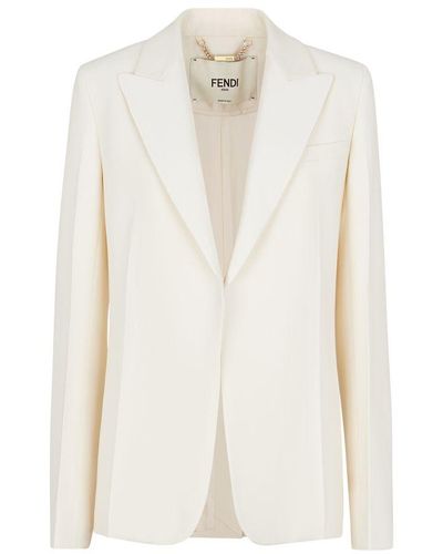 Fendi Tailored Deconstructed Jacket - White