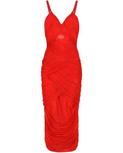 Dolce & Gabbana Drapiertes Kleid - Rot