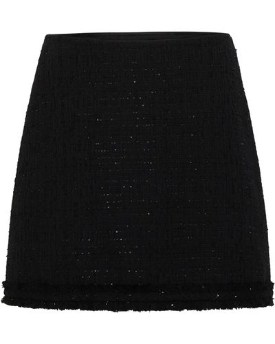 Versace Sommerlicher Tweed-Rock aus Baumwollmischung - Schwarz