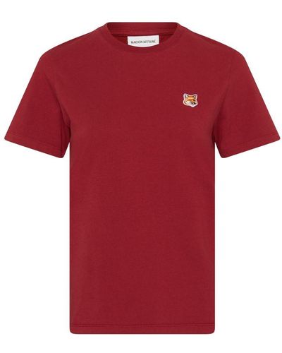 Maison Kitsuné Fox Head Patch Regular Tee-Shirt - Red